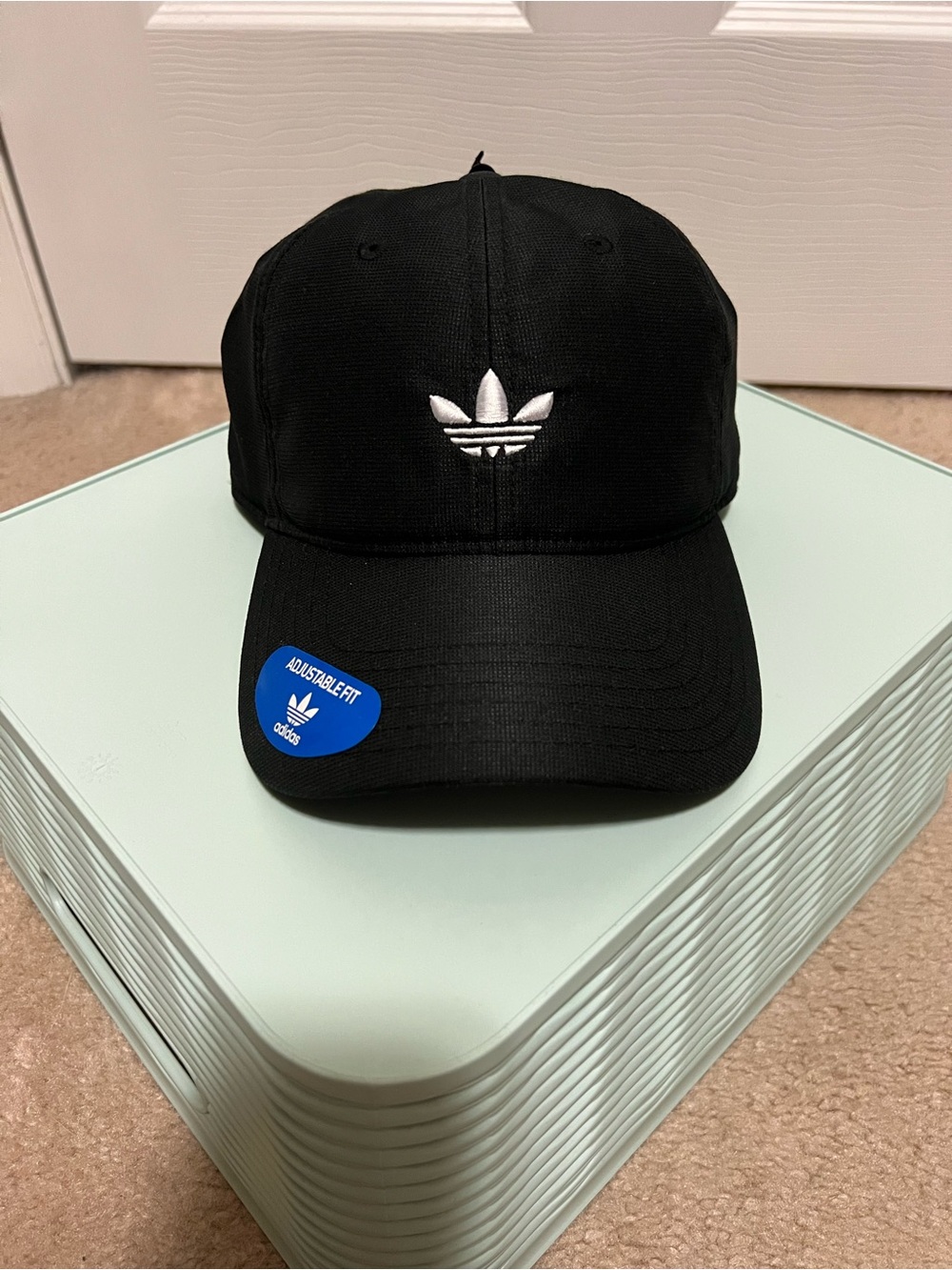 adidas Black Cap with White Trefoil Logo